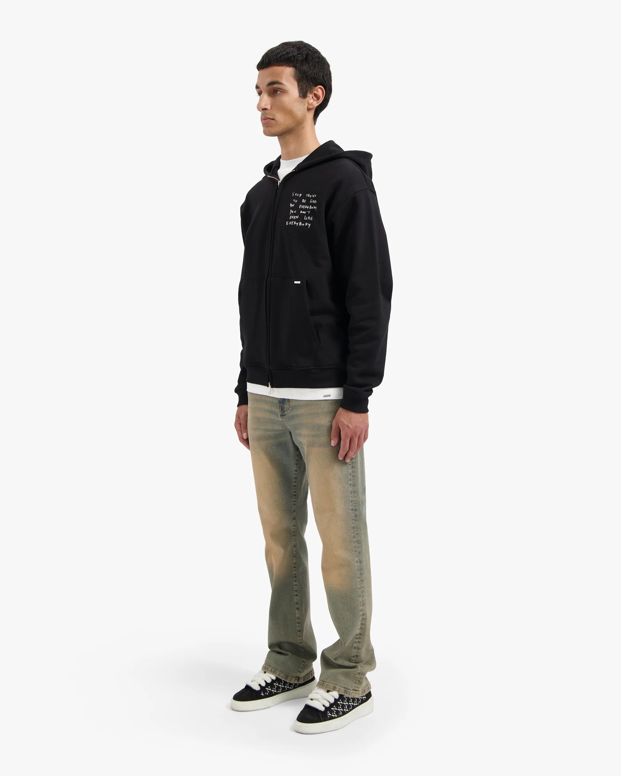 CROYEZ LIKED BY EVERYBODY ZIP HOODIE - BLACK