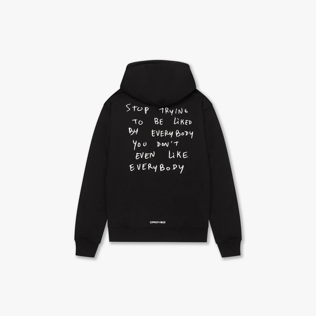 CROYEZ LIKED BY EVERYBODY ZIP HOODIE - BLACK