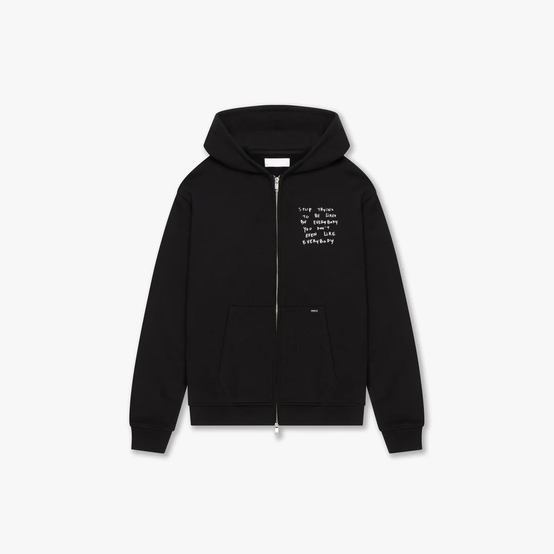 CROYEZ LIKED BY EVERYBODY ZIP HOODIE - BLACK