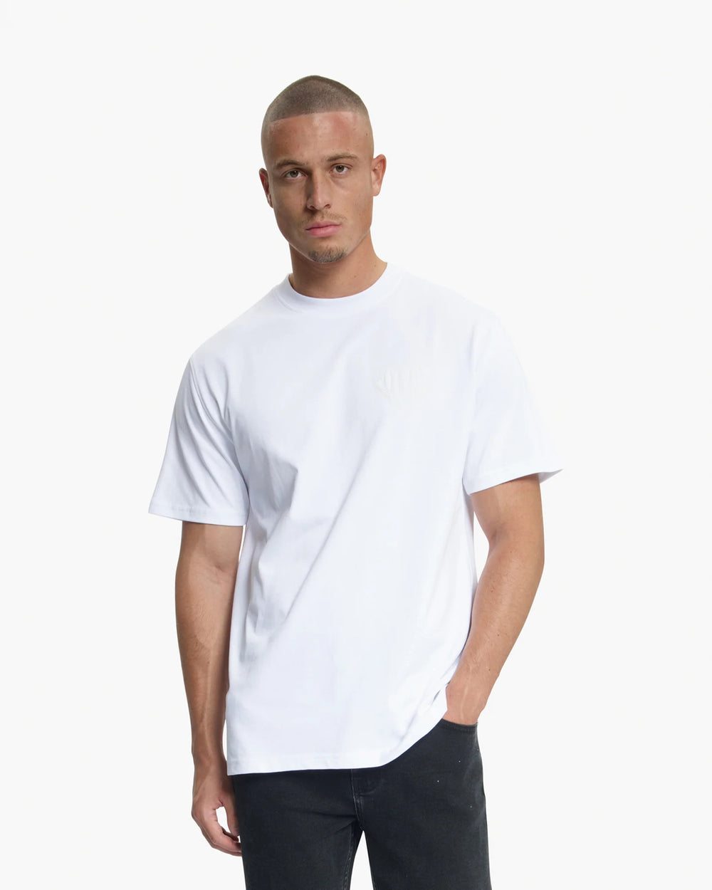 Croyez - Stitched Heart T-Shirt - White - Katoenen herenshirt
