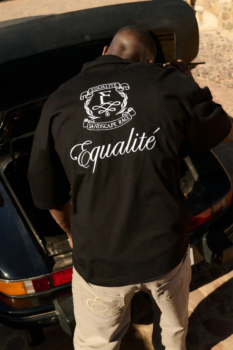 Equalité - OASIS OVERSIZED POLO BLACK - Ruimvallend poloshirt heren