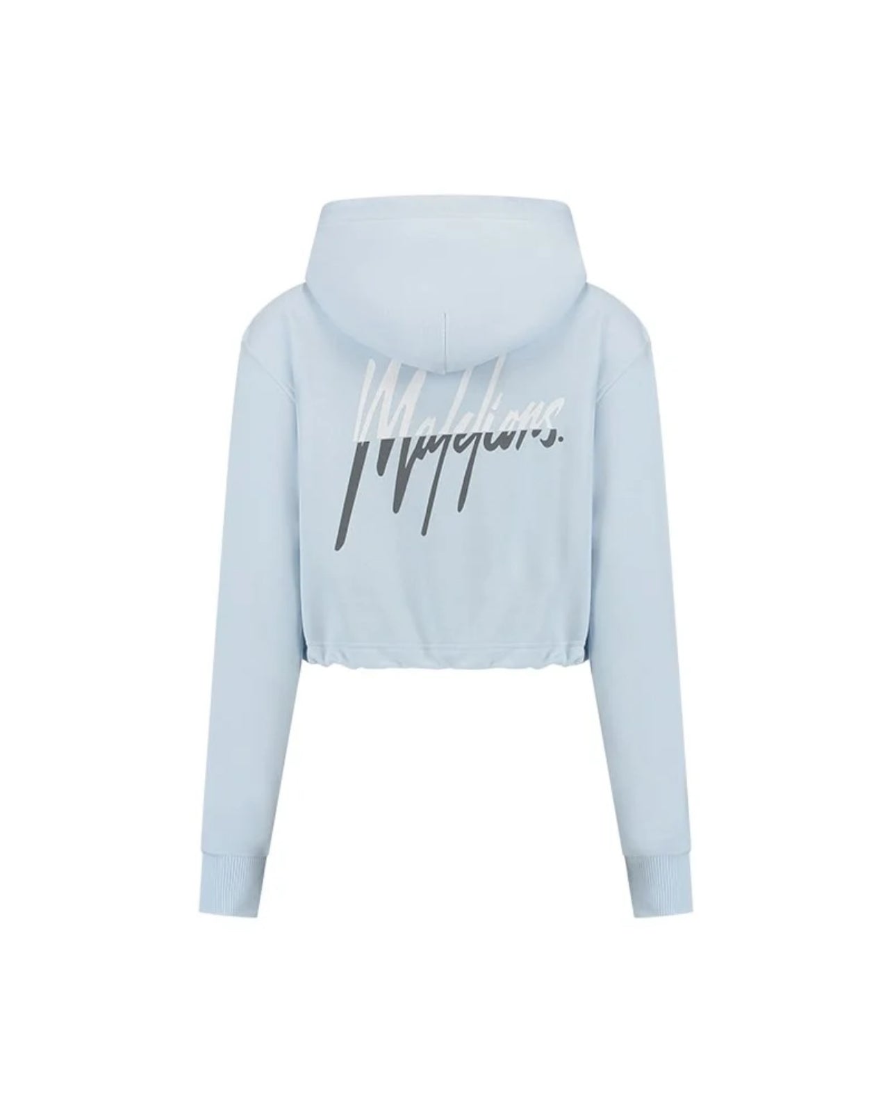 MALELIONS WOMEN KIKI CROP HOODIE - ICE BLUE/SMOKE GREY
