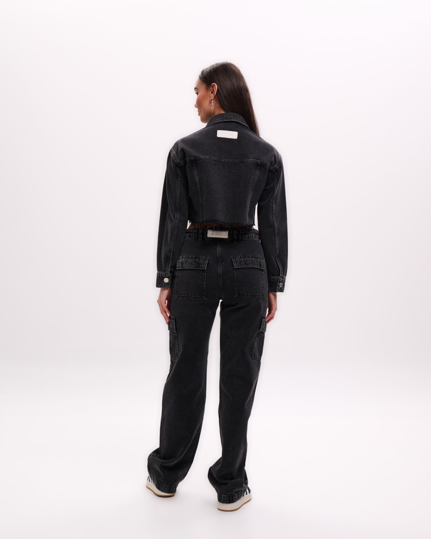 Malelions Women Cropped Cargo Jacket | Black