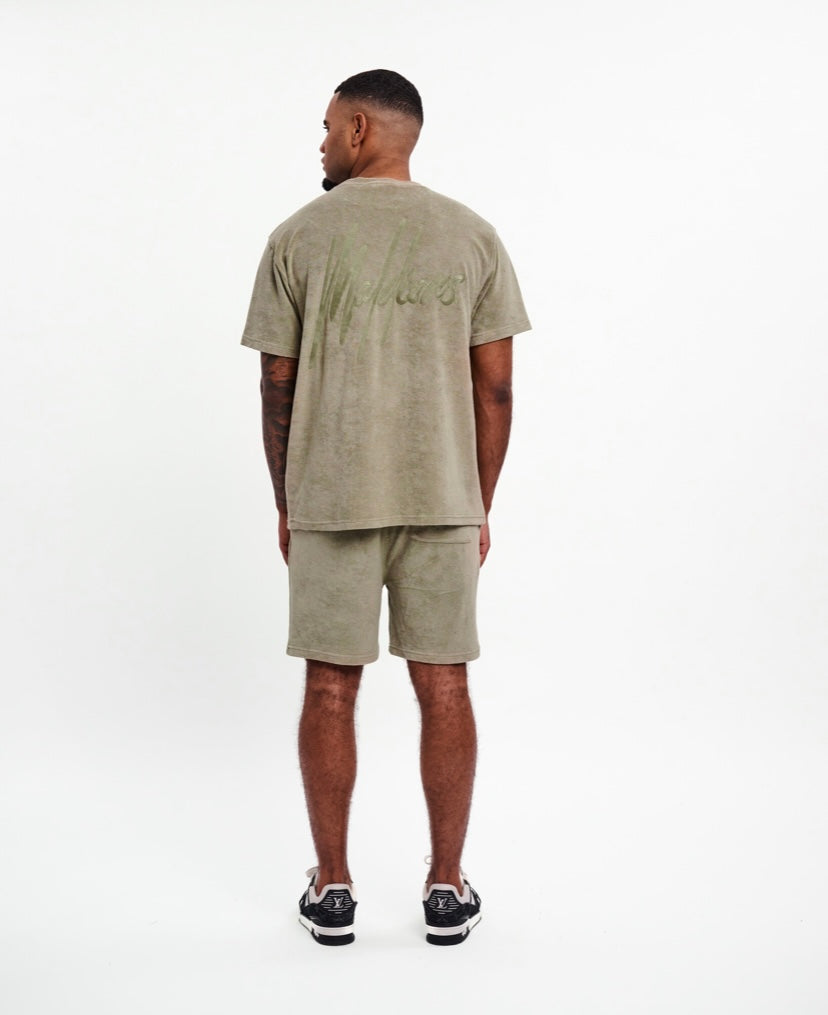 MALELIONS MEN SIGNATURE TOWELING SHORTS – DRY SAGE