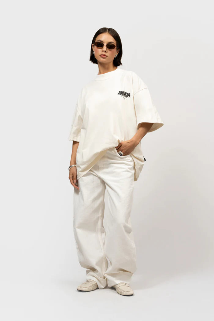 SOCIETÉ RESORT BOXY T-SHIRT GEBROKEN WIT