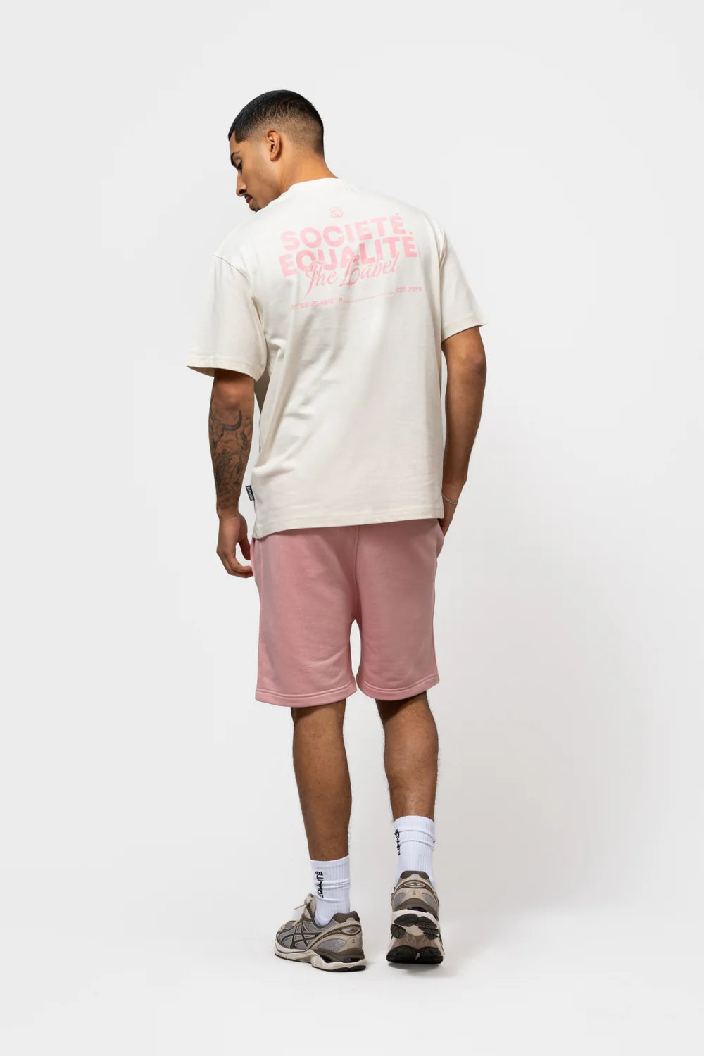 SOCIETÉ 2.0 OVERSIZED T-SHIRT CRÈME & ROZE