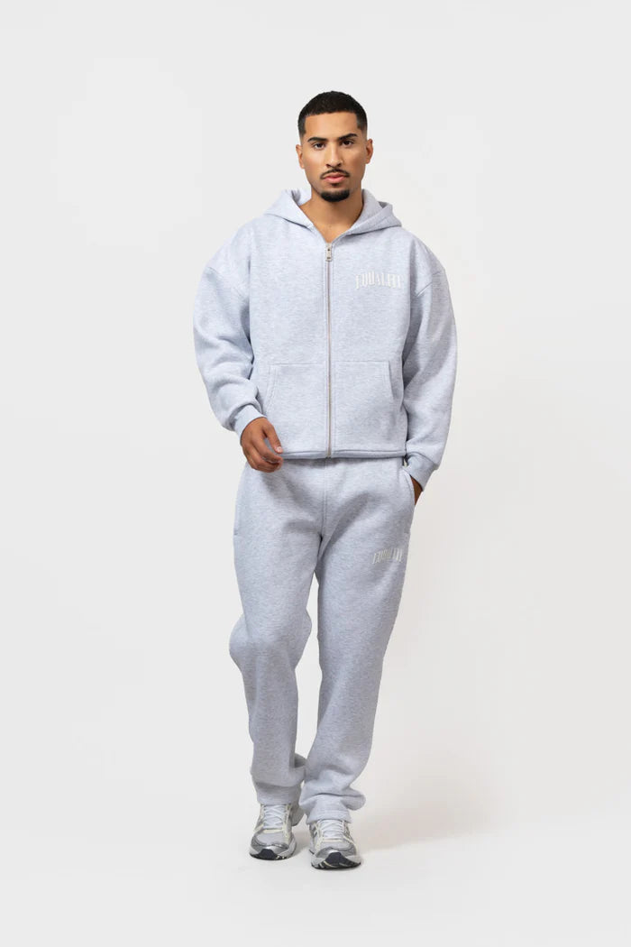 OLIVER FULL ZIP HOODIE MELANGE GREY