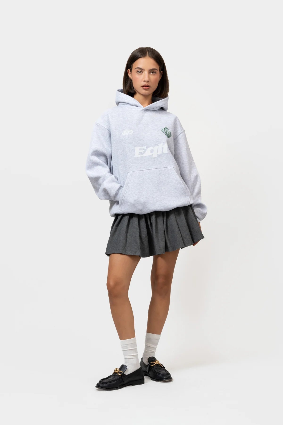 JERSEY OVERSIZED HOODIE GREY MELANGE