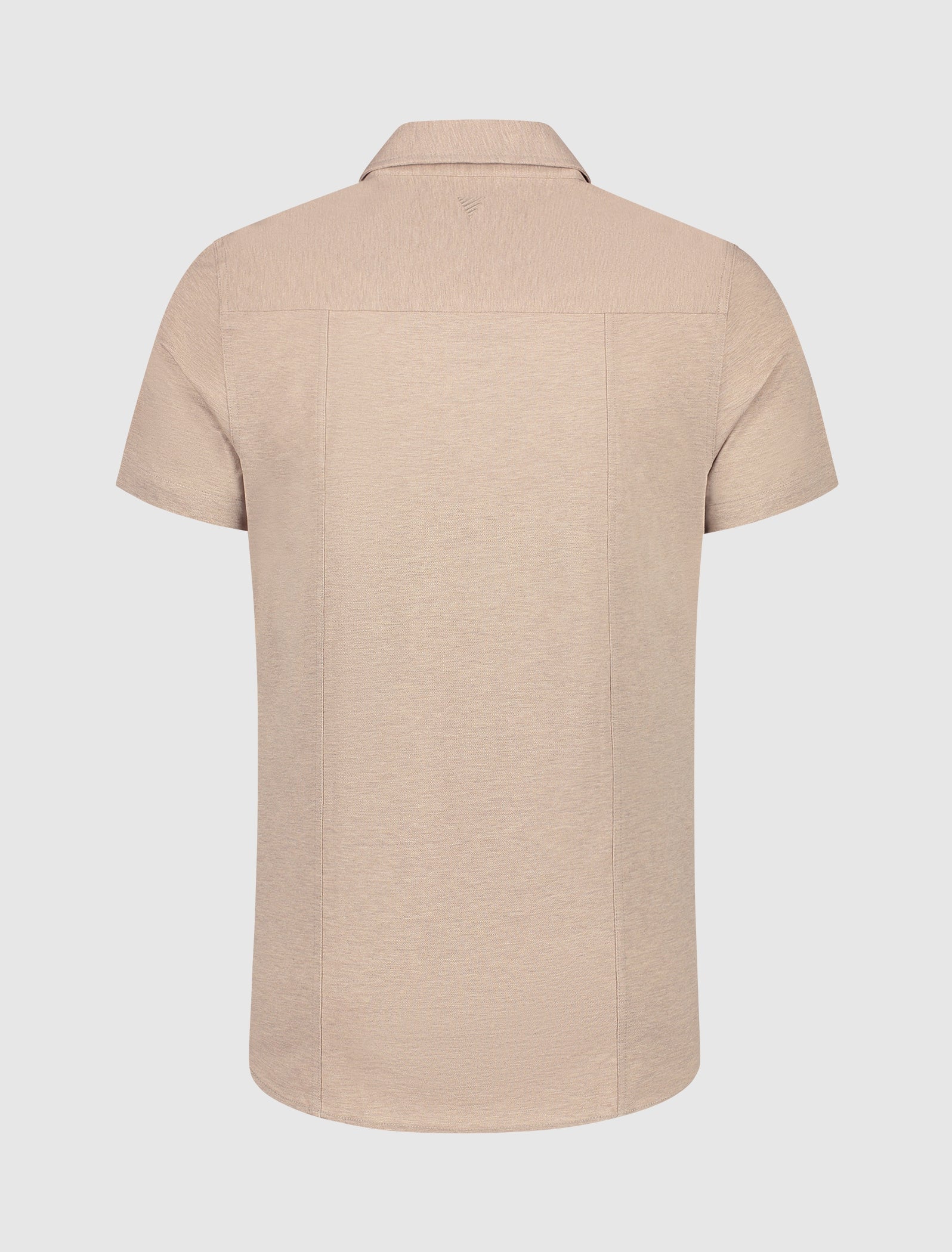 PURE WHITE PIQUÉ SHORTSLEEVE SHIRT SAND