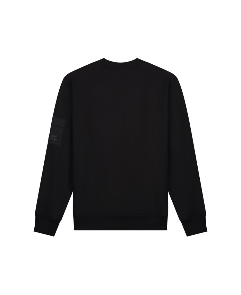 MALELIONS MEN NYLON POCKET SWEATER - BLACK/DARK GREY