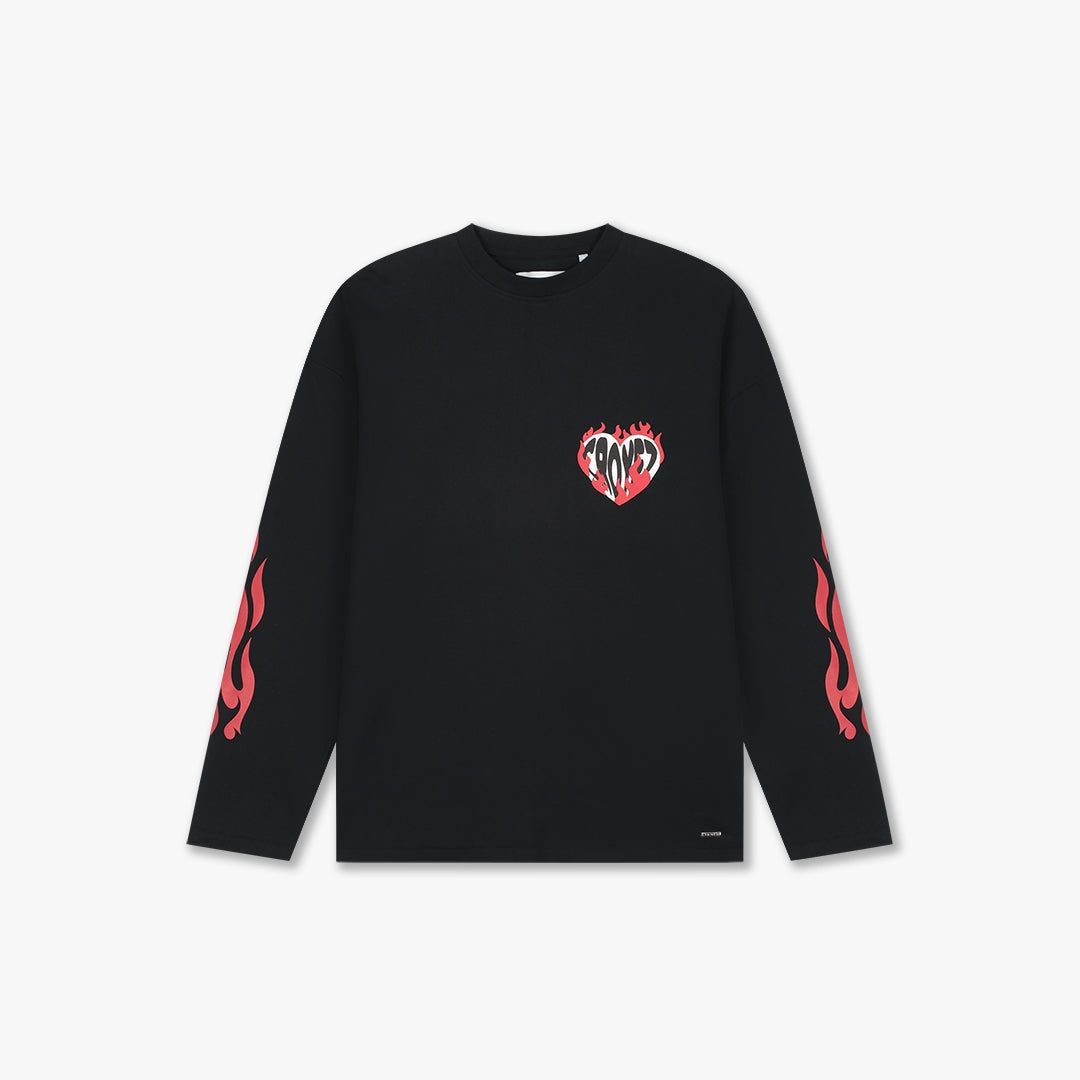 Croyez Heart On Fire Longsleeve | Vintage Black