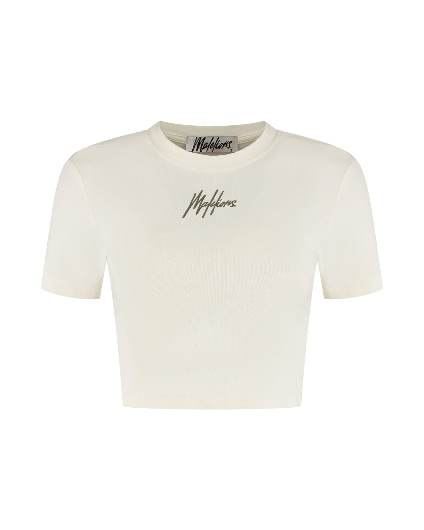 Malelions Women Signature Crop top | Off-White