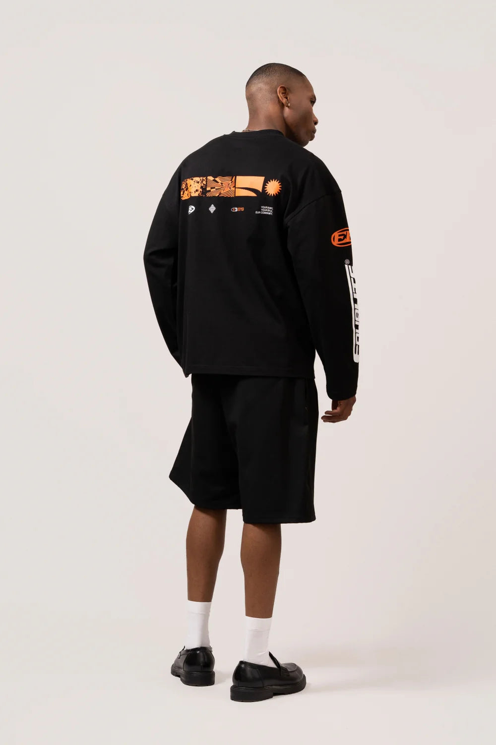 ADRENALINE LONGSLEEVE TEE BLACK & ORANGE