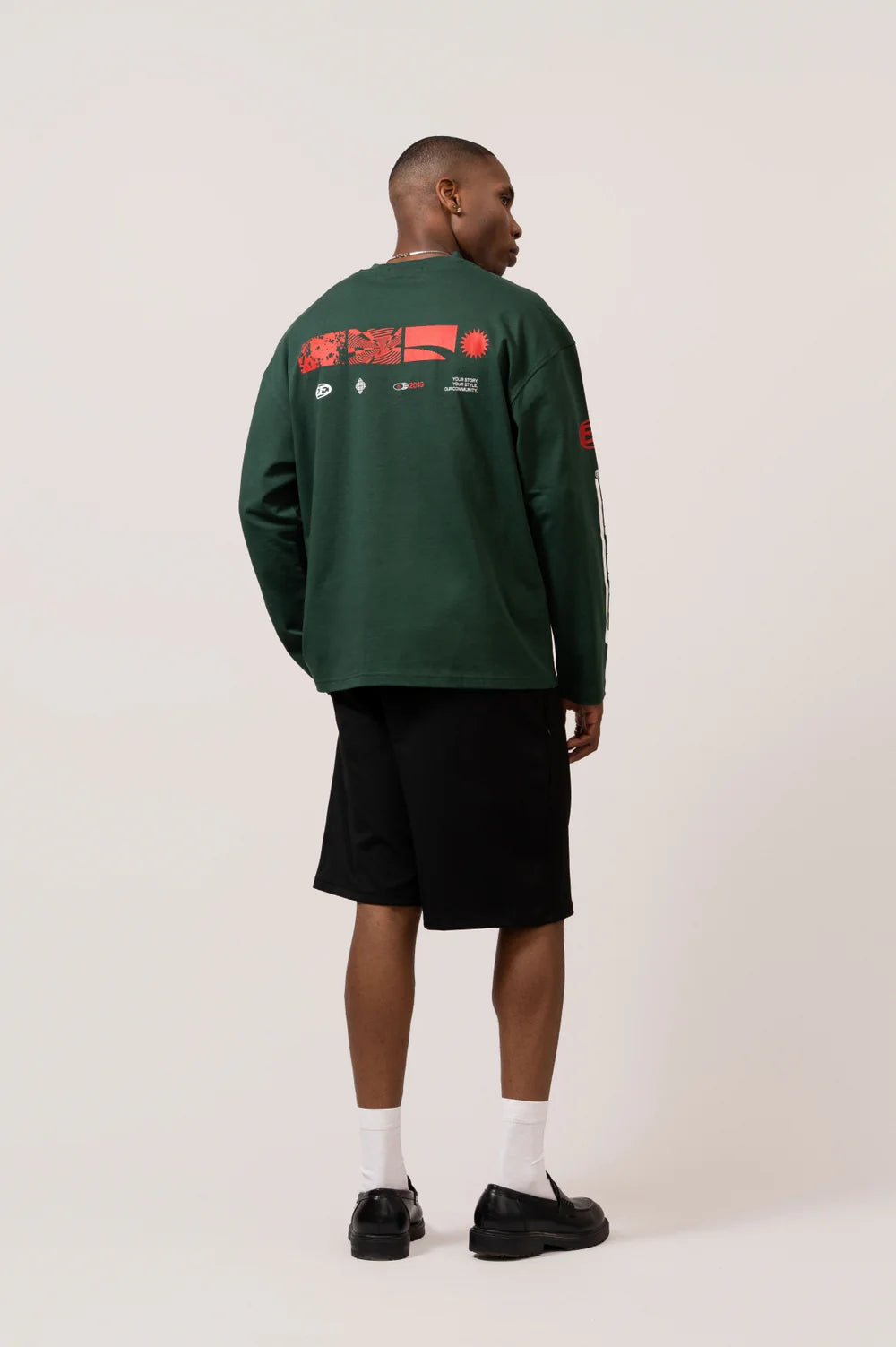 ADRENALINE LONGSLEEVE TEE GREEN & RED