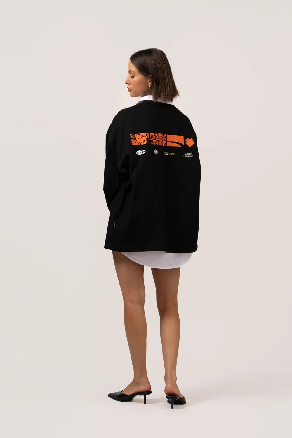ADRENALINE LONGSLEEVE TEE BLACK & ORANGE