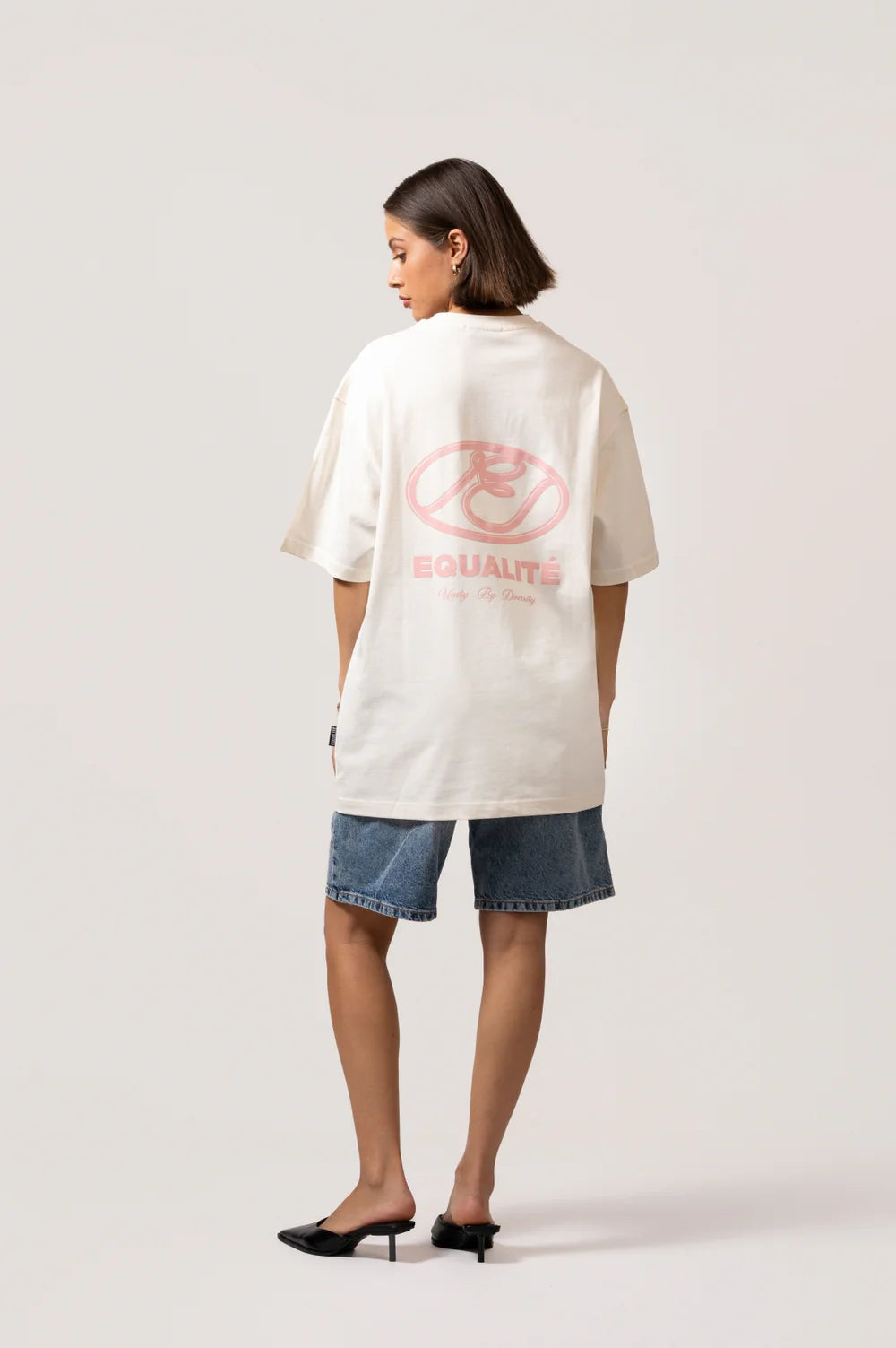 ARID OVERSIZED TEE OFF-WHITE & PINK