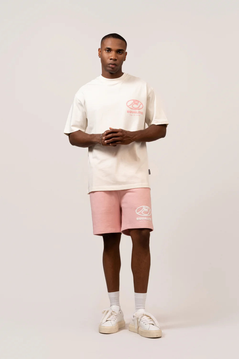 ARID OVERSIZED TEE OFF-WHITE & PINK