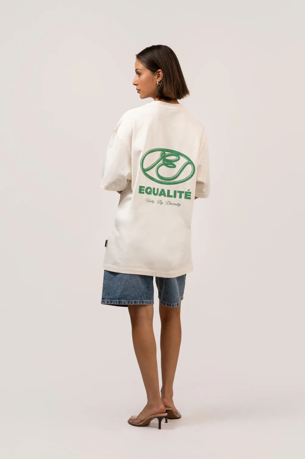 ARID OVERSIZED TEE OFF-WHITE & FOREST GREEN