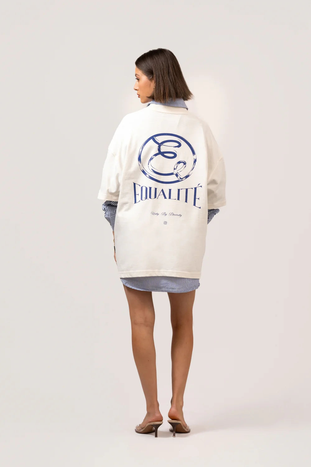CHLOÉ BOXY TEE OFF WHITE & BLUE