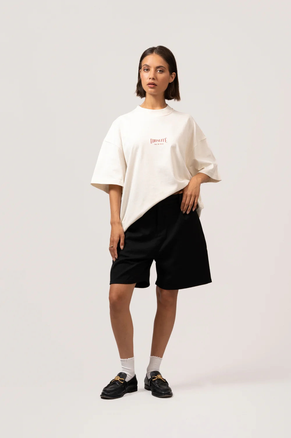 CHLOÉ BOXY TEE OFF-WHITE & RED