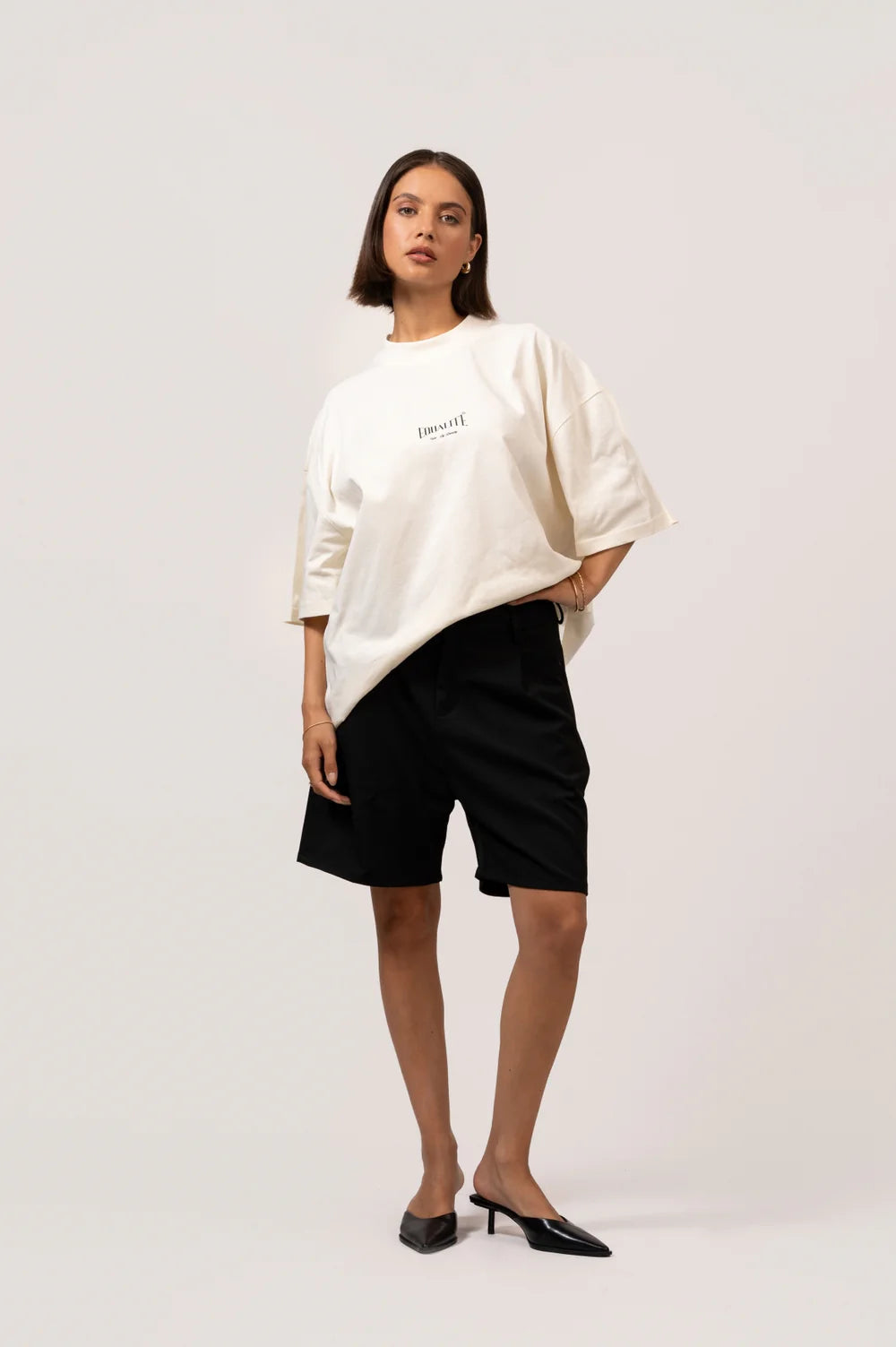 CHLOÉ BOXY TEE OFF-WHITE & BLACK