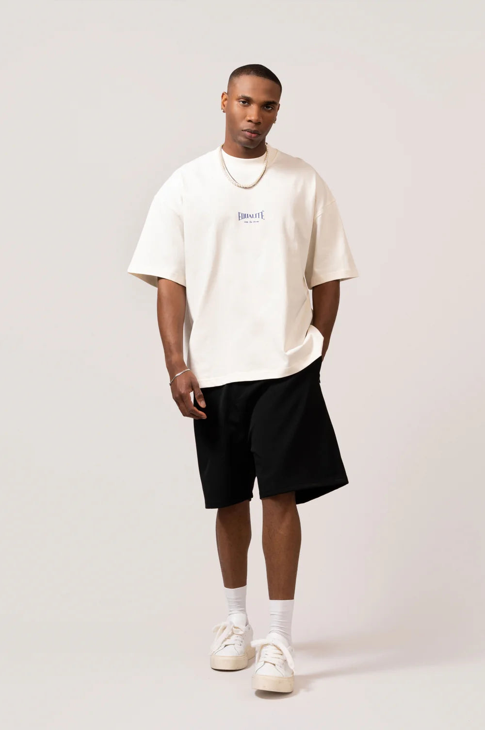 CHLOÉ BOXY TEE OFF WHITE & BLUE