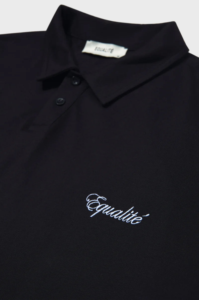 Equalité - OASIS OVERSIZED POLO BLACK - Ruimvallend poloshirt heren