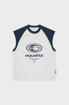 Equalite - ELAN RAGLAN TANKTOP - MELANGE GREY & NAVY - Ruimvallende herentop