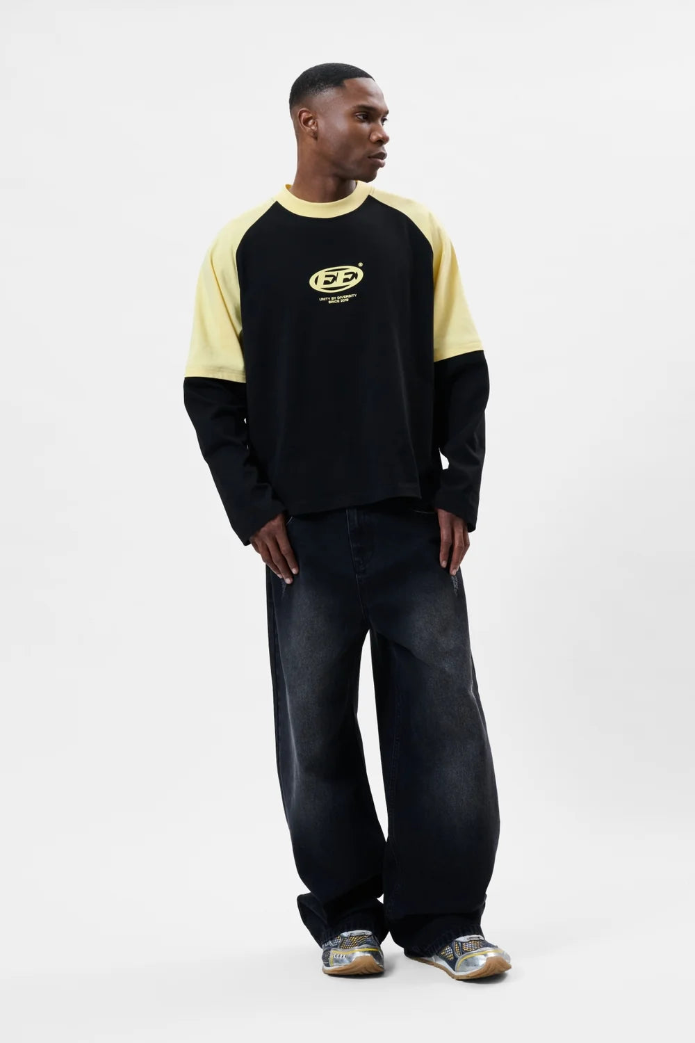 Equalité Dante Double Layer Longsleeve Tee Black & Yellow