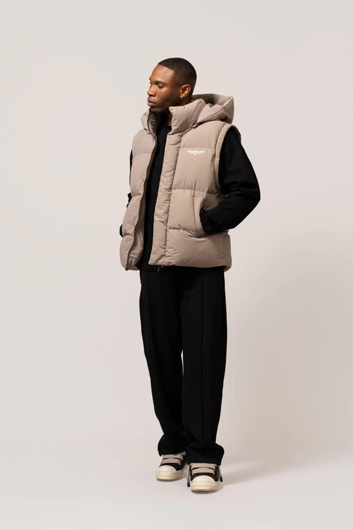 SOCIETÉ 2 IN 1 PUFFER JACKET TAUPE