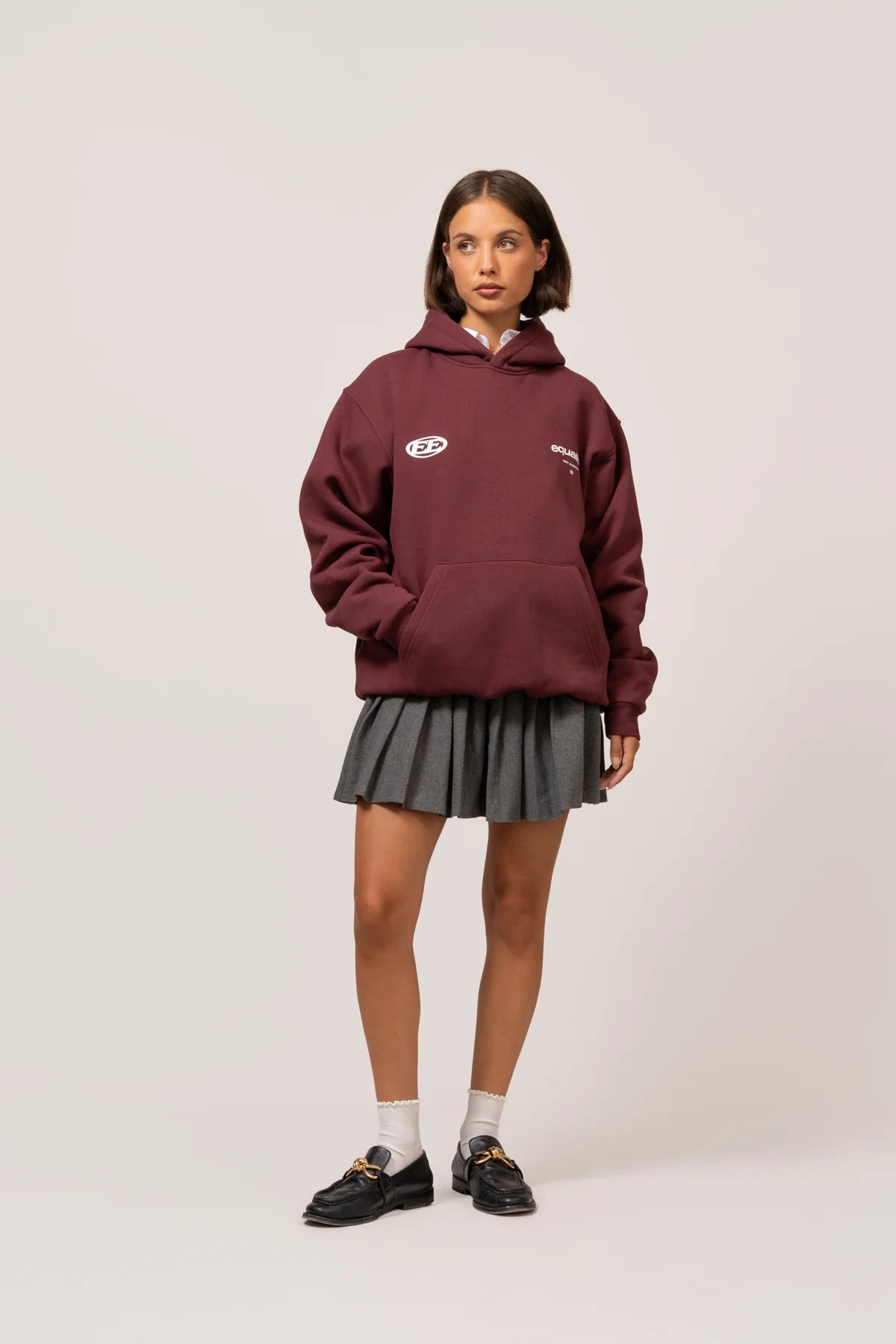 STAY EQUAL OVERSIZED HOODIE BURGUNDY