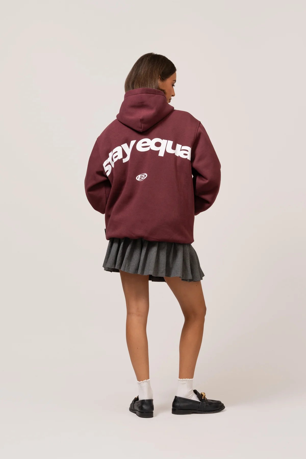 STAY EQUAL OVERSIZED HOODIE BURGUNDY