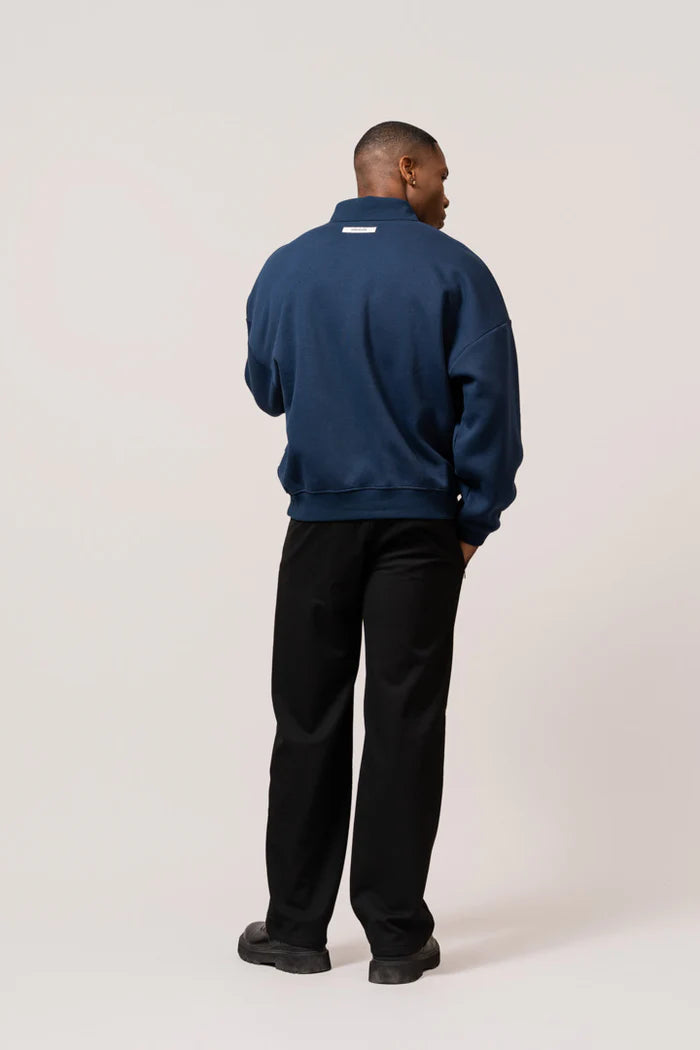 VARSITY POLO SWEATER NAVY & OFF-WHITE