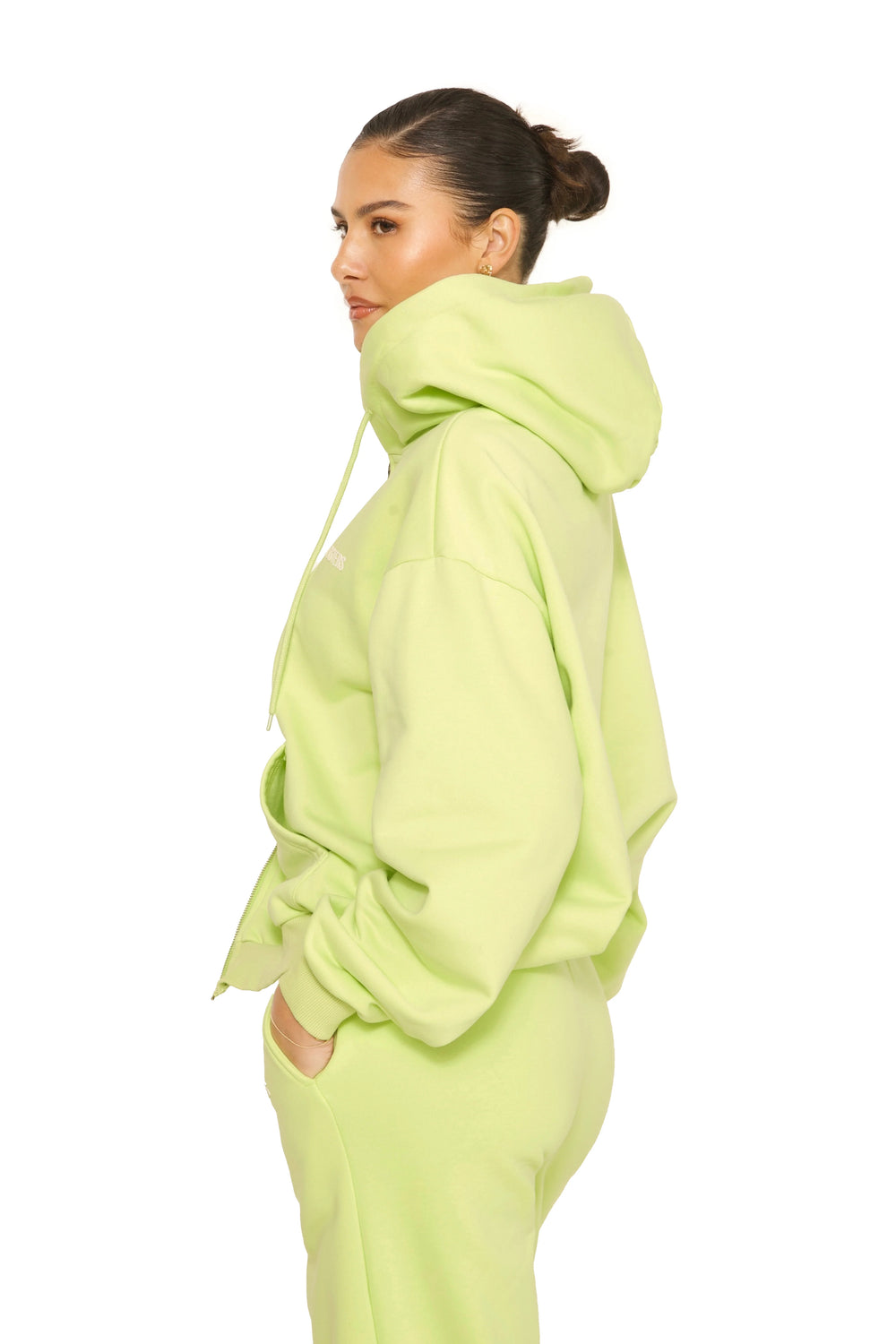 LA Sisters - ESSENTIAL - DOUBLE ZIPPER HOODIE - PISTACHE - Ruimvallend capuchonvest dames