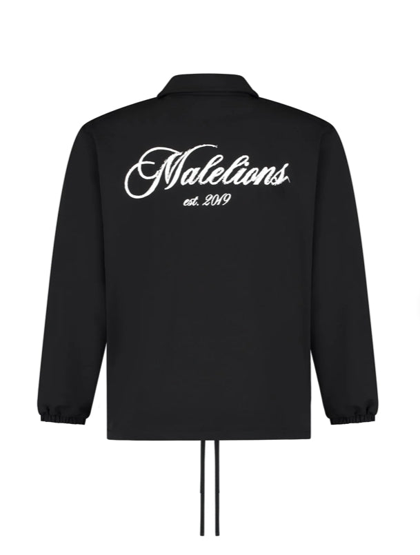 Malelions Men Handwritten Coach Jacket | Black