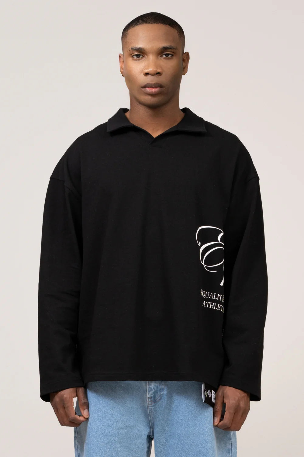 TEUN LONGSLEEVE POLO • BLACK