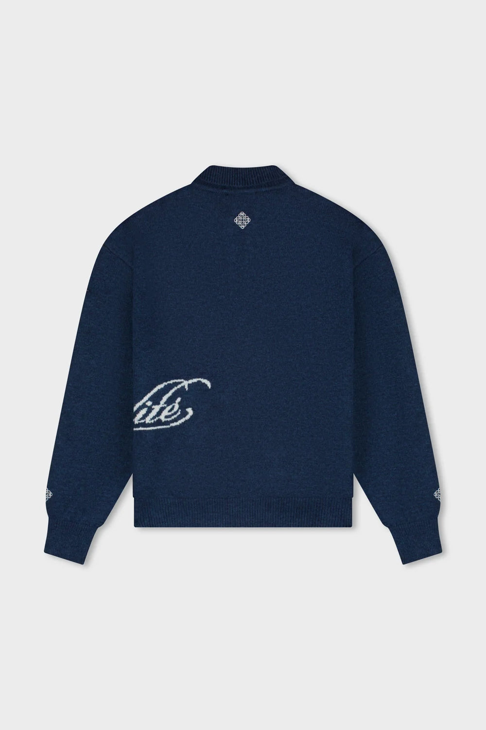 Equalité Fluffy Knit Quarter Zip Polo Navy