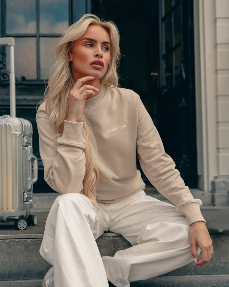 Pullover Oval Backprint Sand brown