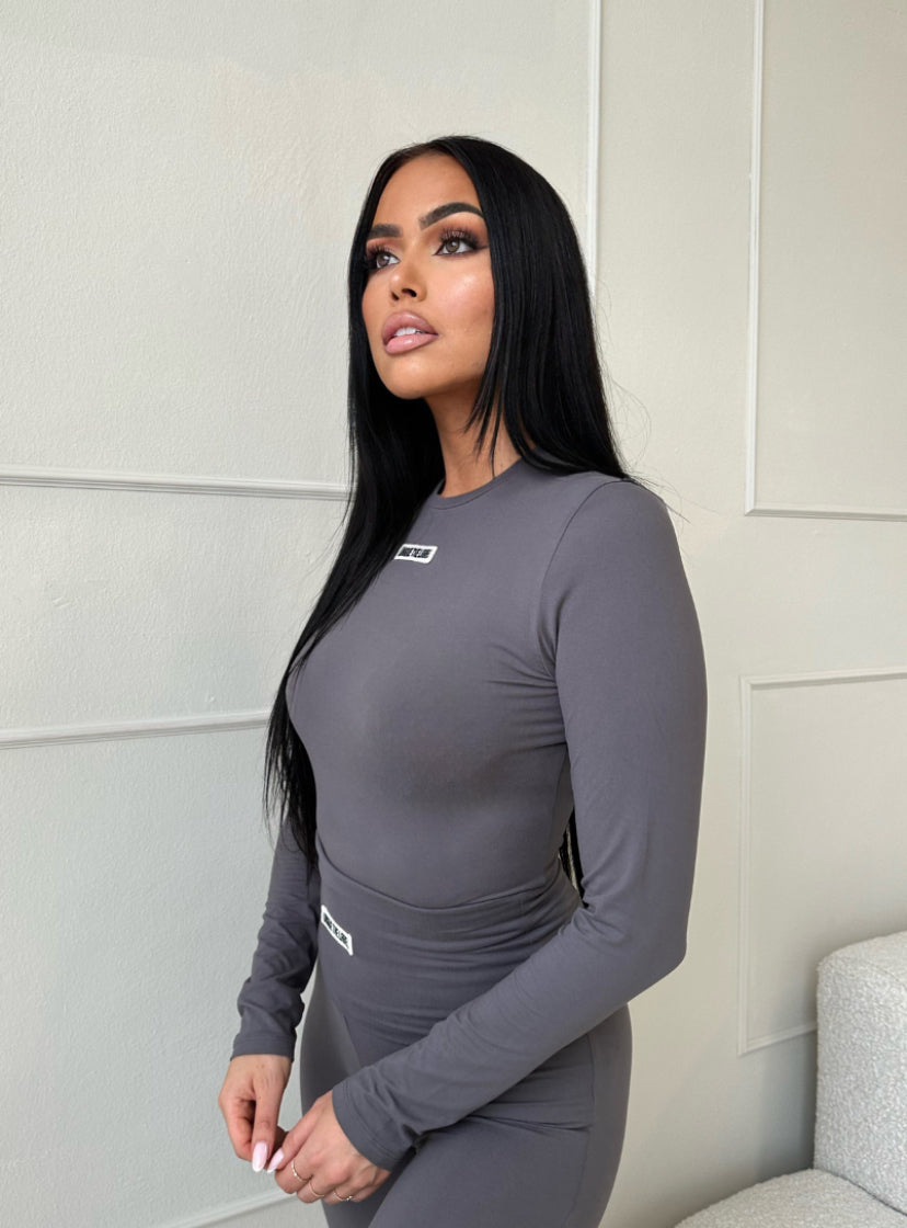 NENA LONGSLEEVE TOP - IRON