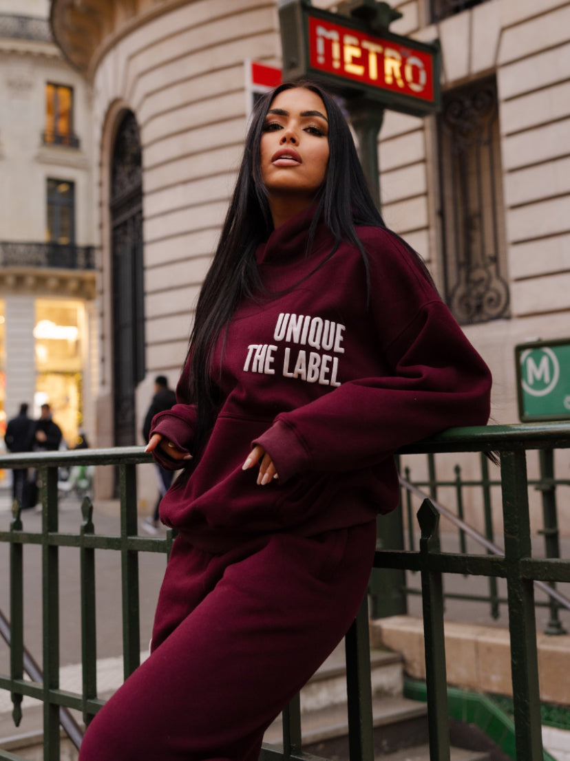 ELYANA PRINT JOGGER - DEEP CHERRY