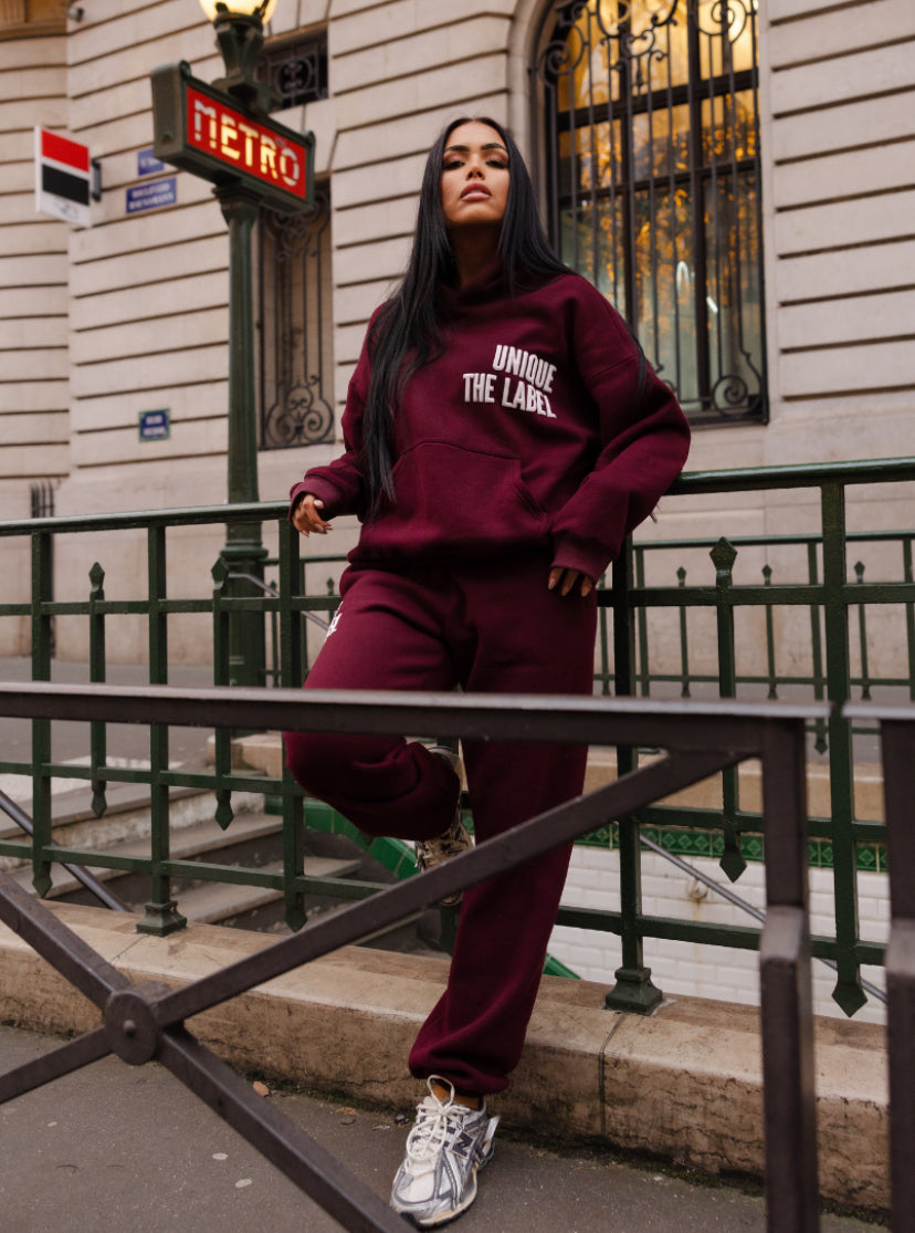 ELYANA PRINT JOGGER - DEEP CHERRY