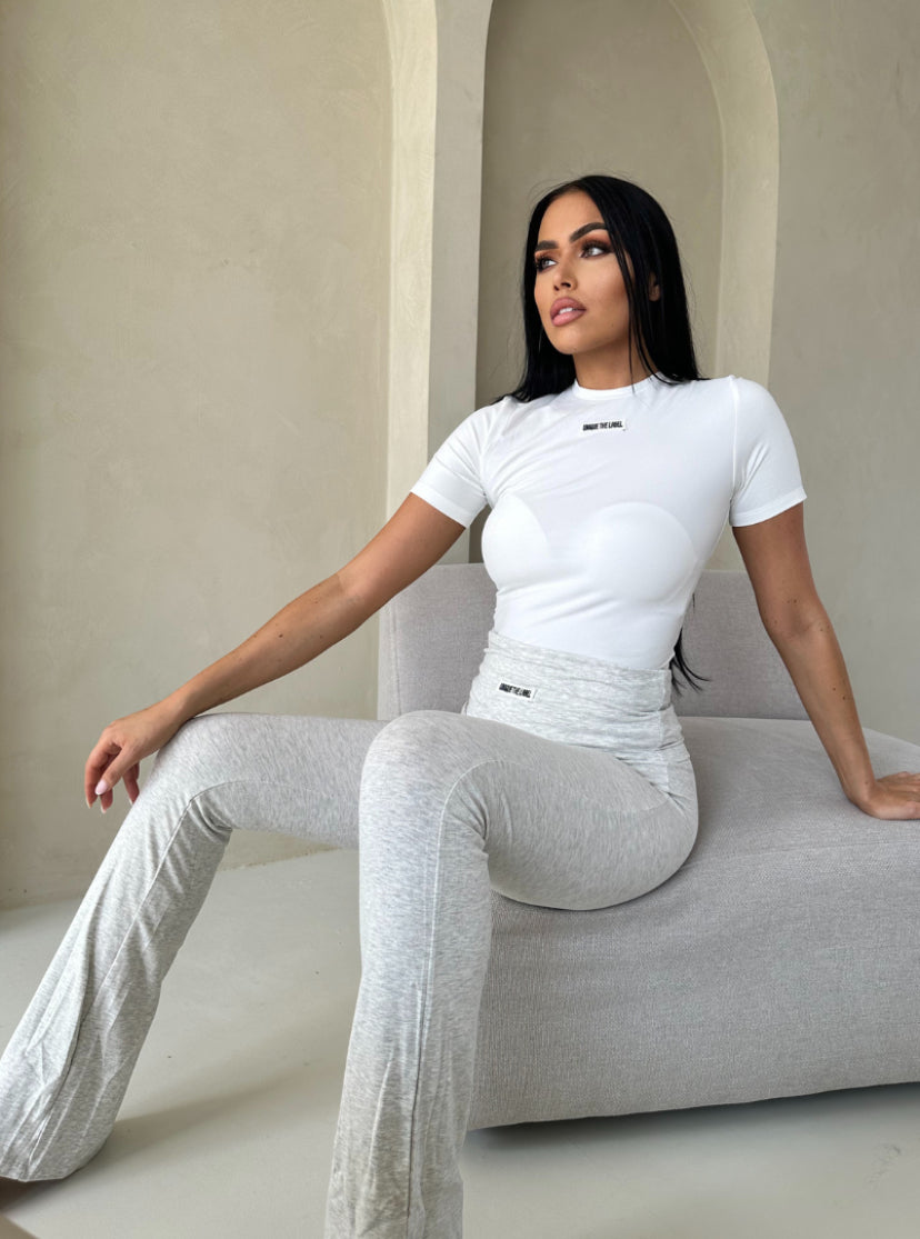 NENA SHORT SLEEVE TOP - WHITE/BLACK