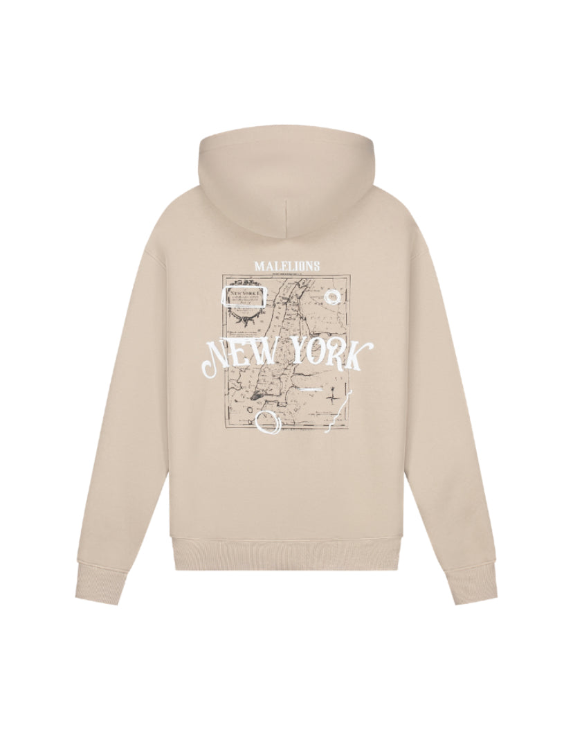 MALELIONS NEW YORK HOODIE - BEIGE