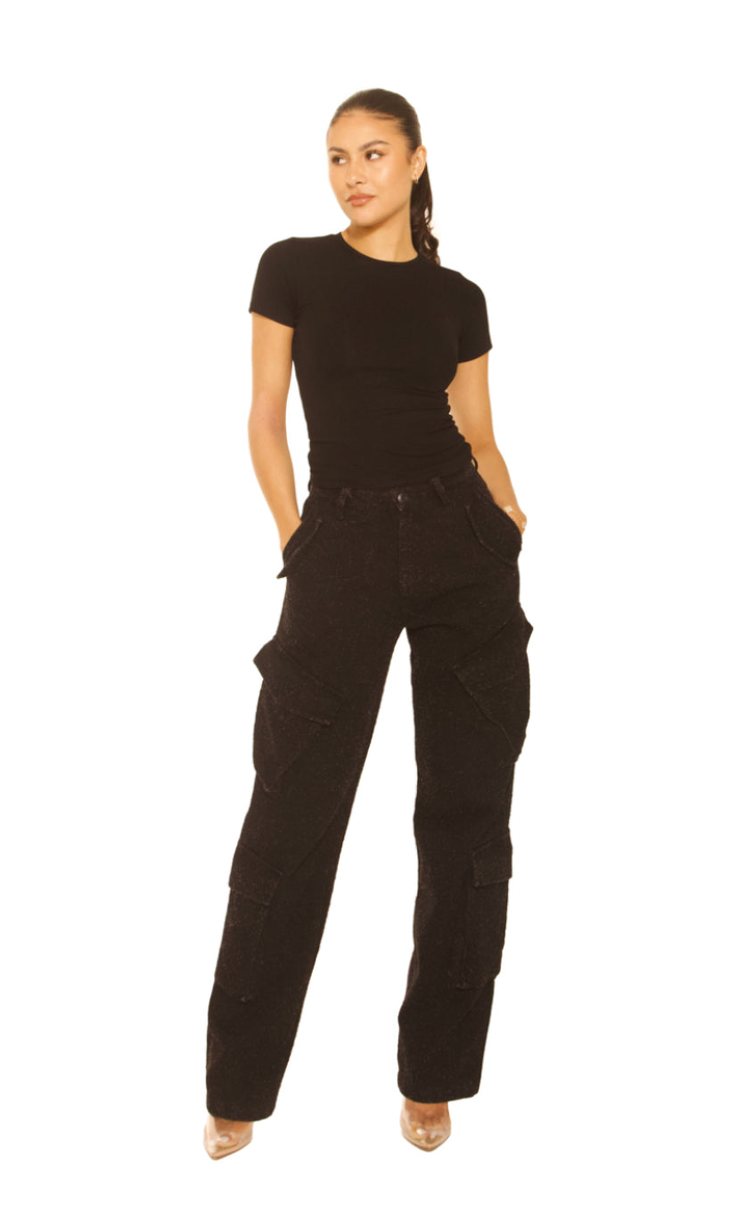 BOUCLE CARGO PANTS