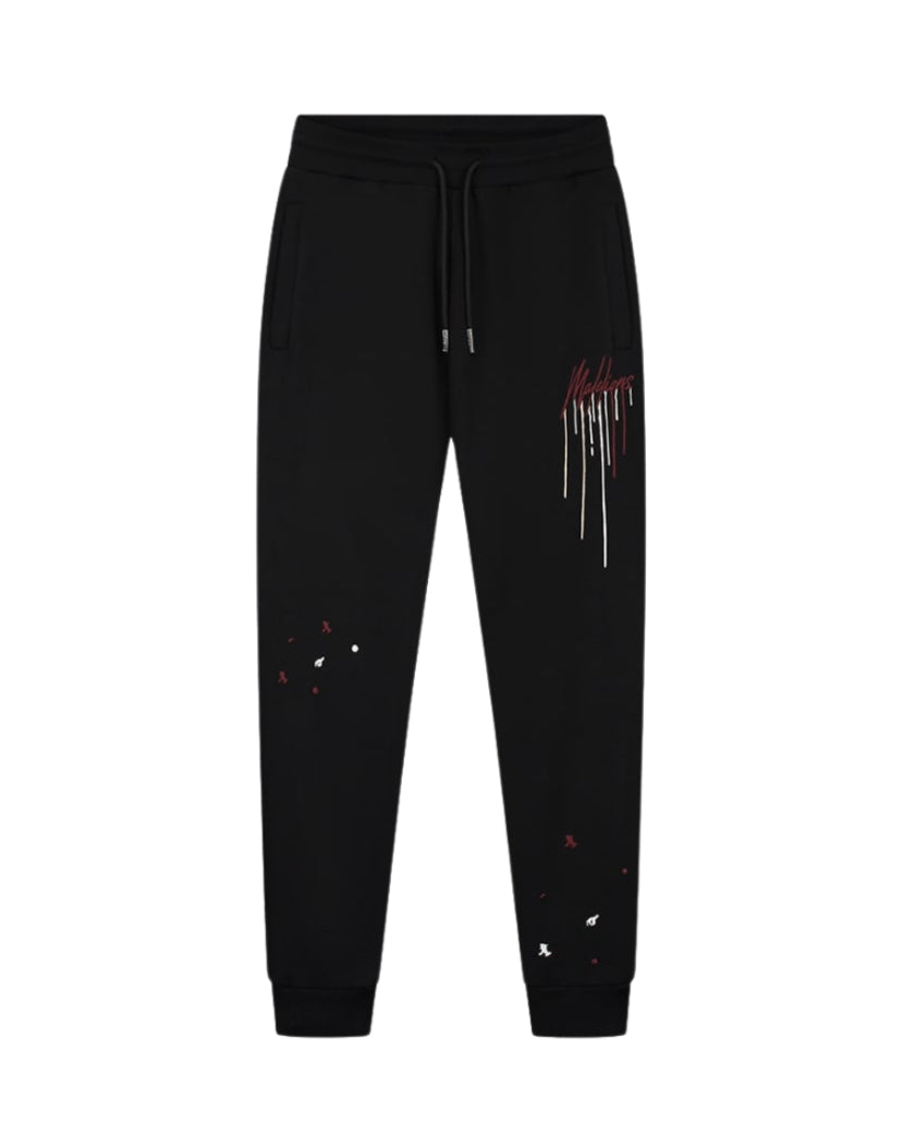 MALELIONS PAINTER SWEATPANTS - BLACK/BURGUNDY
