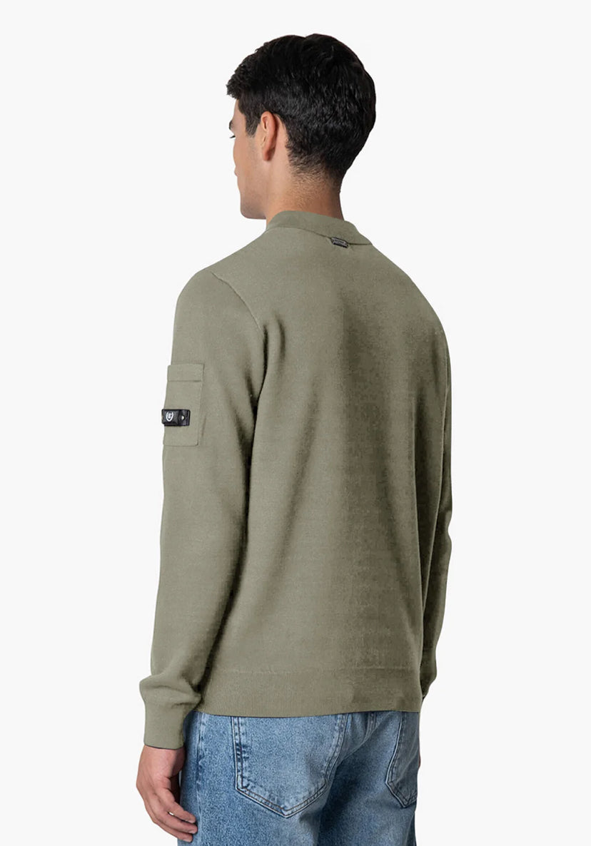 Quotrell - COUTEUX KNITTED BUTTON UP | OLIVE