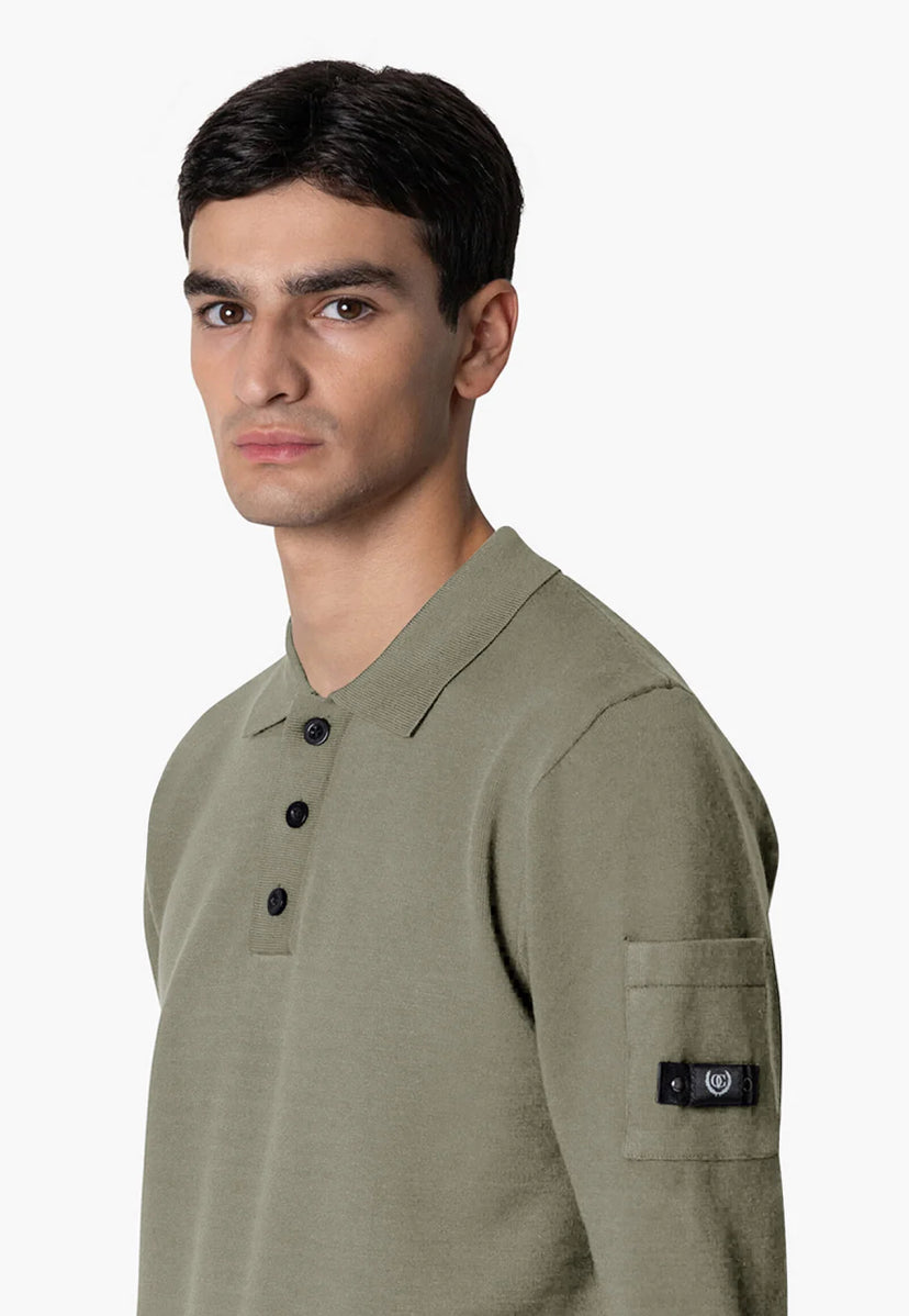 COUTEUX KNITTED BUTTON UP | OLIVE