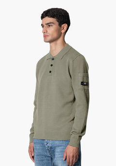 Quotrell - COUTEUX KNITTED BUTTON UP | OLIVE