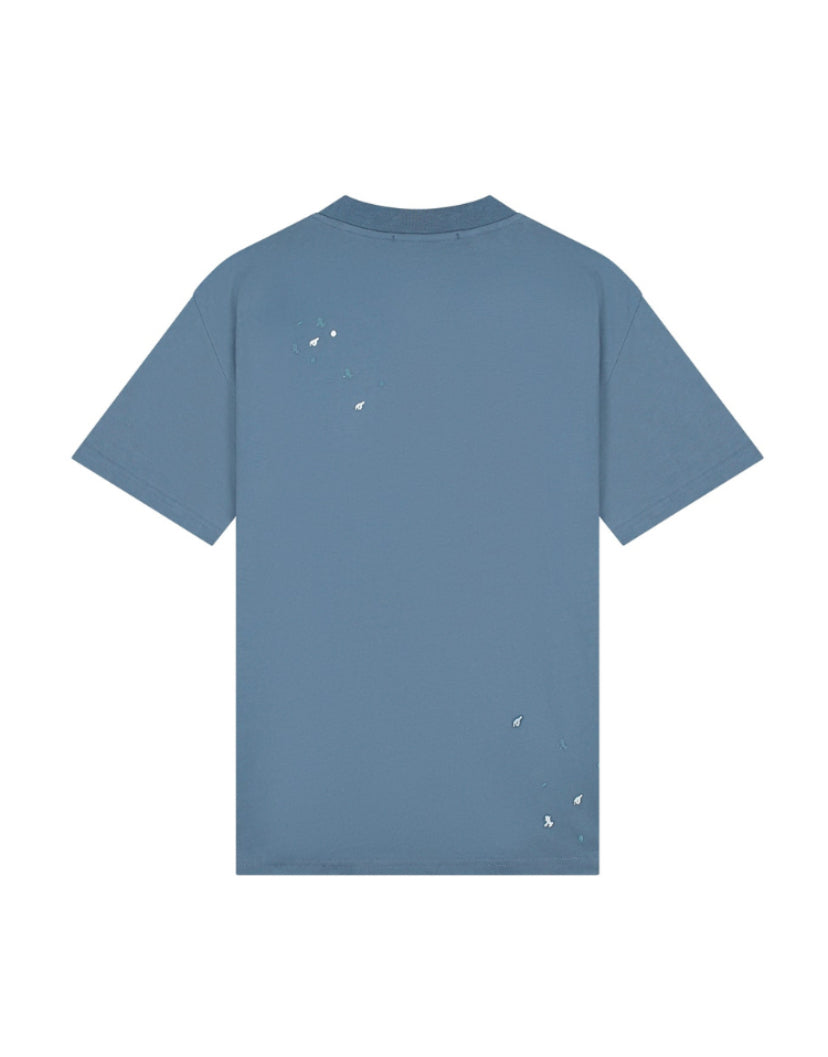MALELIONS OVERSIZED PAINTER T-SHIRT - BLUE SLATE