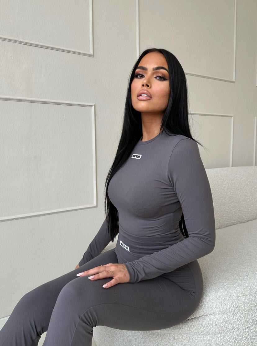 NENA LONGSLEEVE TOP - IRON